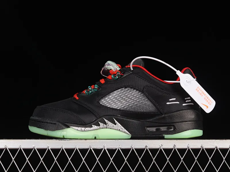 All categories Air Jordan Jordan series basketball shoes Air Jordan 5 G version Clot x Air Jordan 5 Retro Low "CNY" AJ5 Jordan 5 Chinese New Year Black Red Silk Jade Luminous Tear DM4640-036